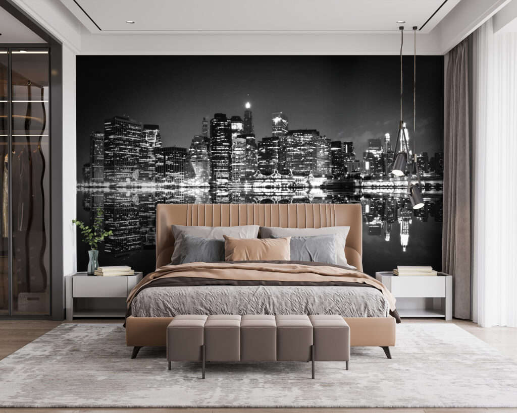 Ville lointaine la nuit — intérieur 1