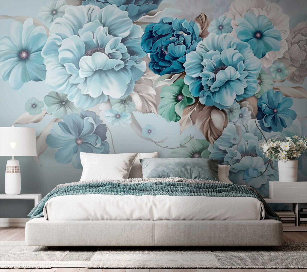 Fleurs dans les angles dans un intérieur