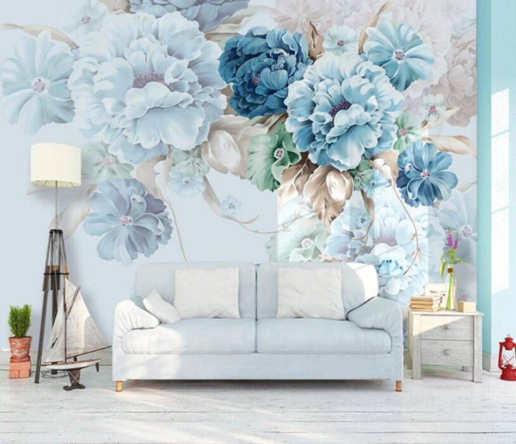 Fleurs dans les angles dans un intérieur