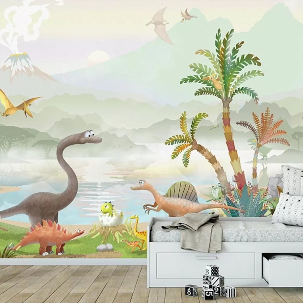 Lac tropical des dinosaures dans un intérieur