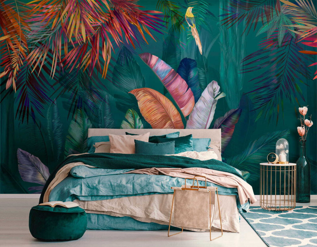 Feuillage couleur joyau dans un intérieur