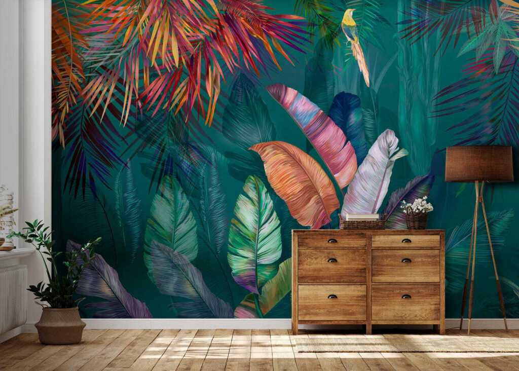 Feuillage couleur joyau dans un intérieur
