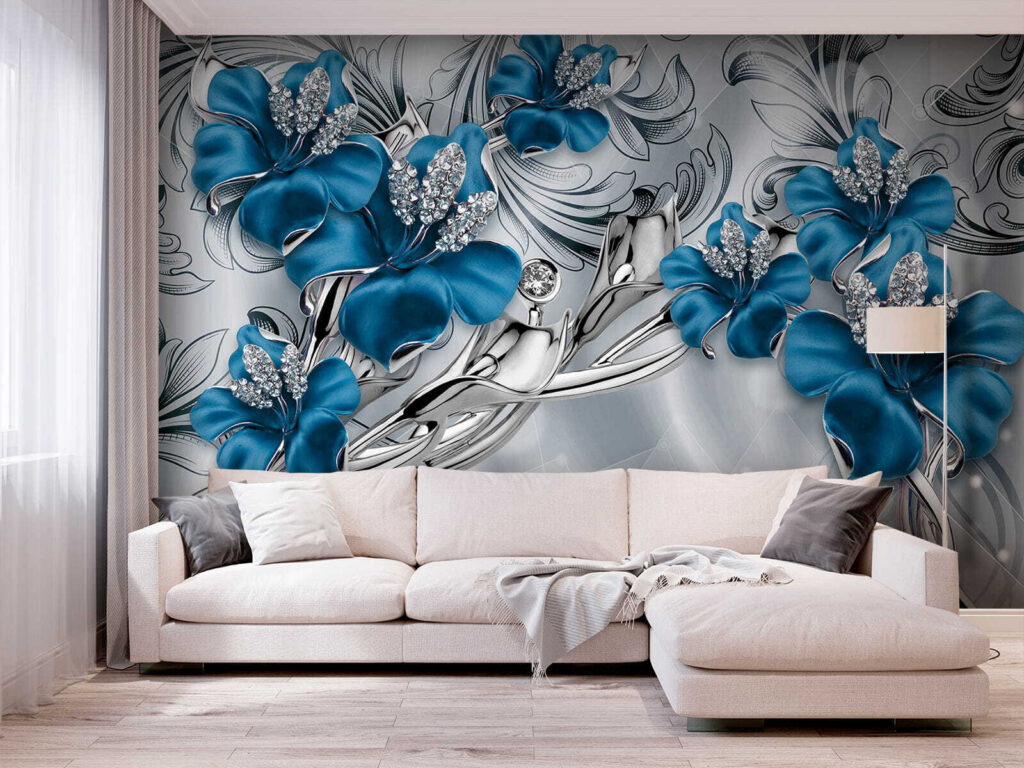 Orchidées aux volutes d’argent dans un intérieur