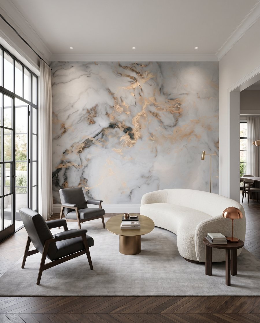 Marbre en mouvement dans un intérieur