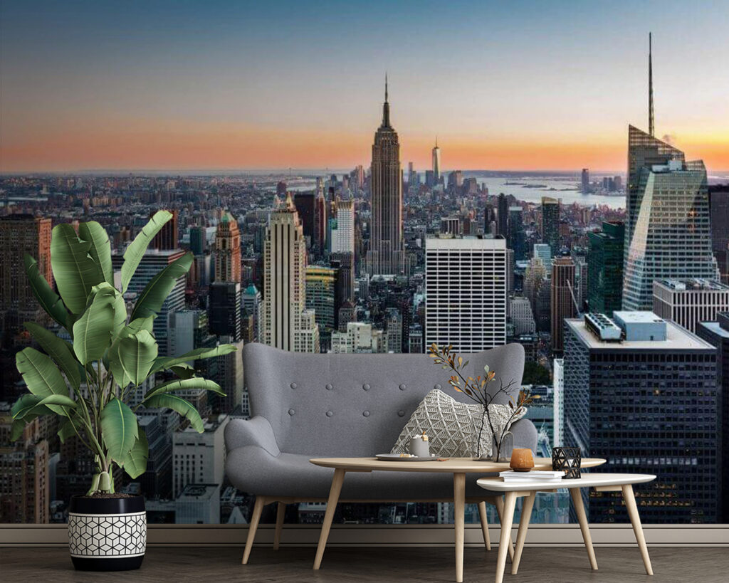 New York au crépuscule dans un intérieur