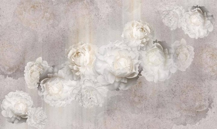 Silhouettes de fleurs blanches — motif complet