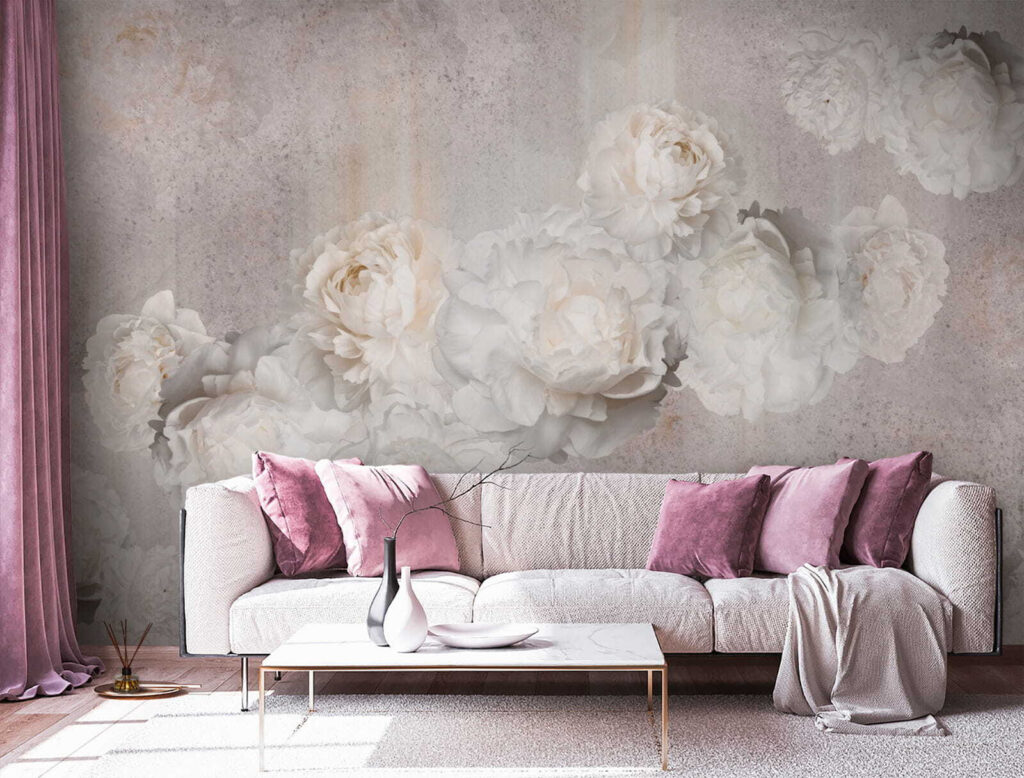 Silhouettes de fleurs blanches — intérieur 1