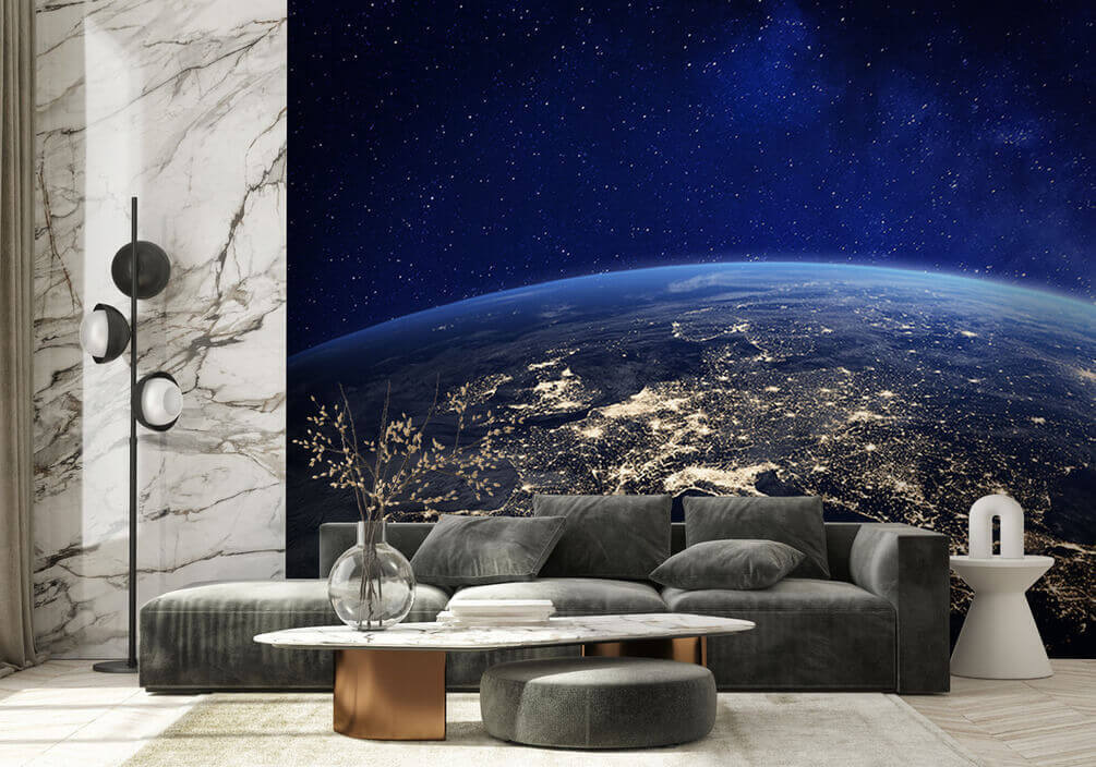 L’Europe la nuit dans un intérieur