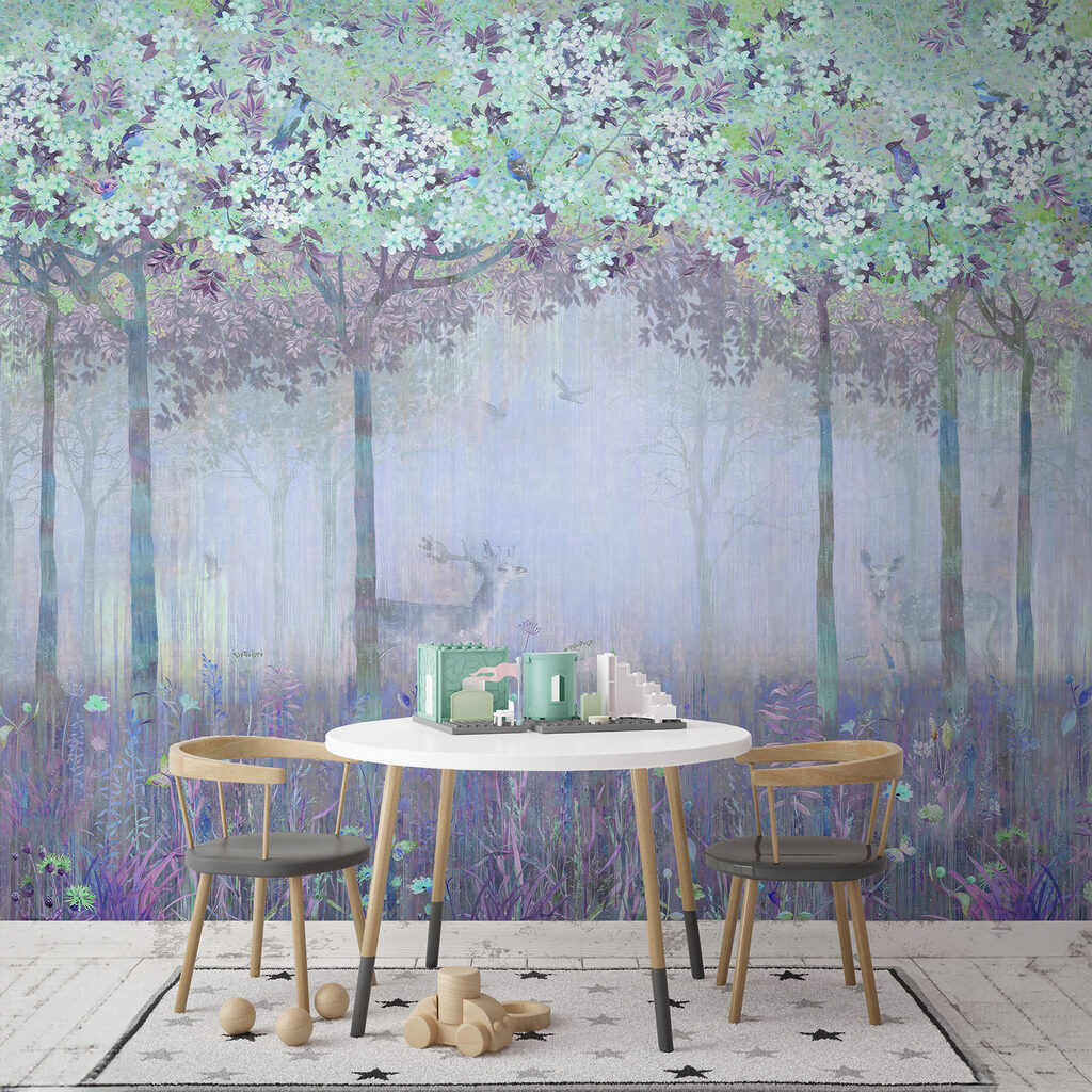 Cerf en forêt fleurie — intérieur 1
