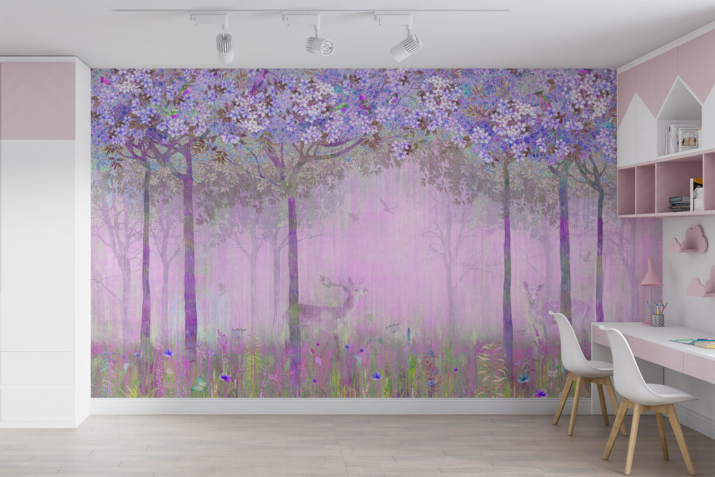 Cerf en forêt fleurie — intérieur 2