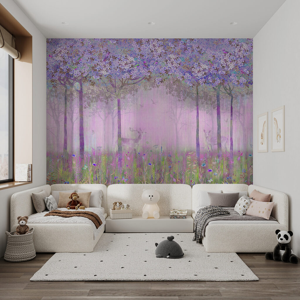 Cerf en forêt fleurie — intérieur 3