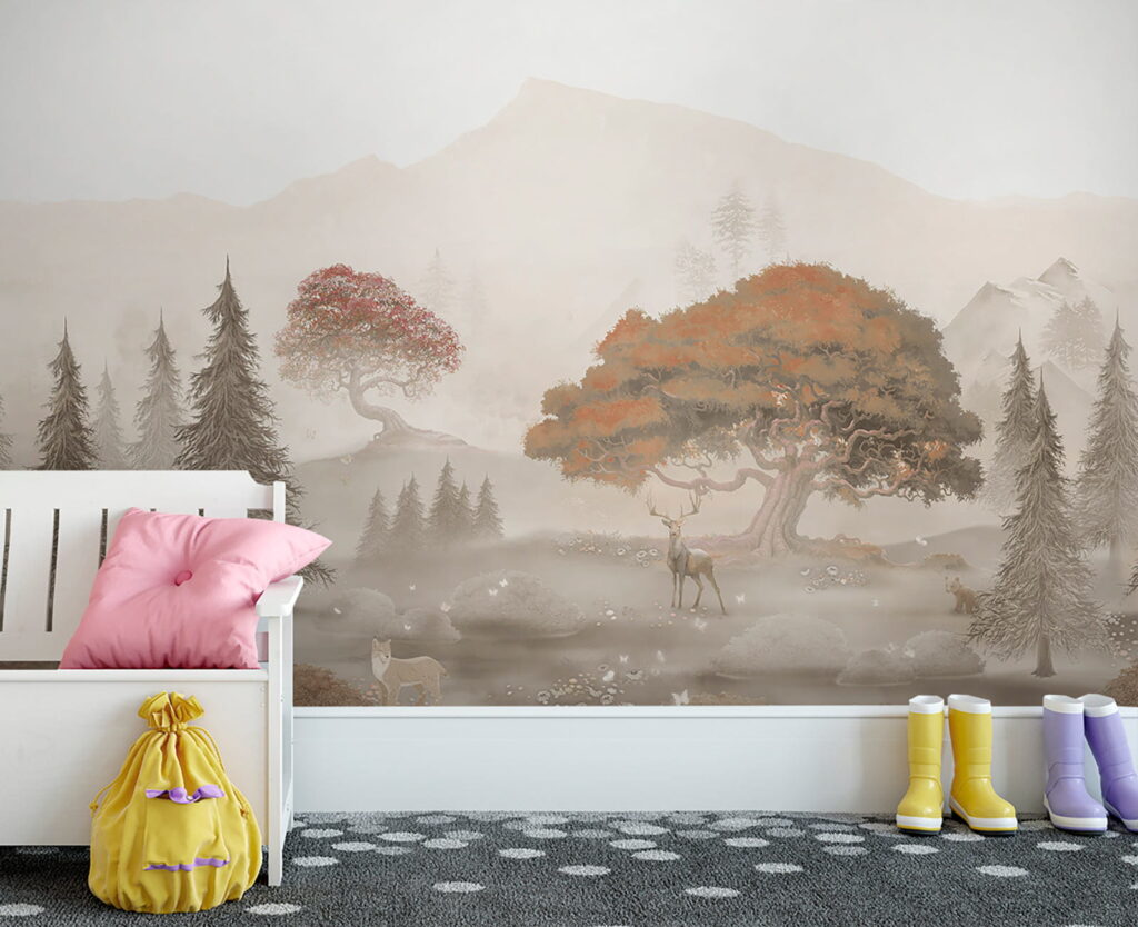 Forêt et montagnes lointaines — intérieur 1