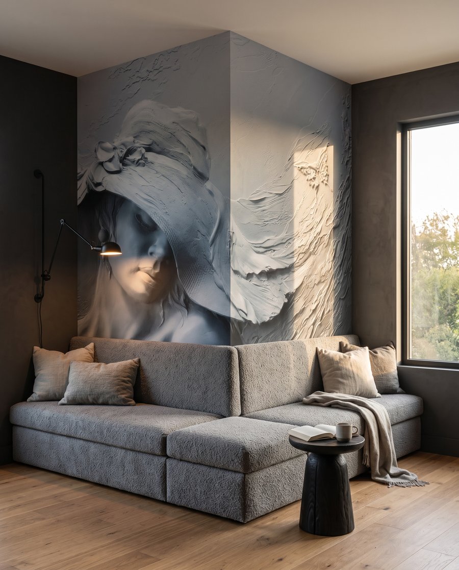 Femme au chapeau ondulé — intérieur 3