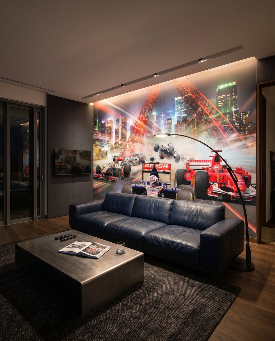 Course de nuit dans un intérieur