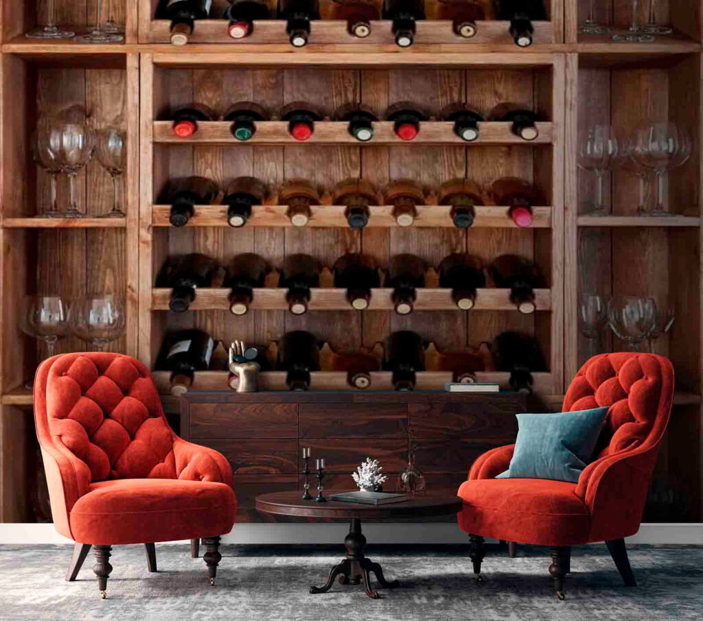 Vins de garde dans un intérieur
