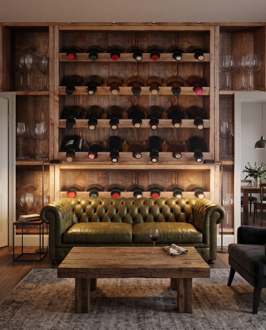 Vins de garde dans un intérieur