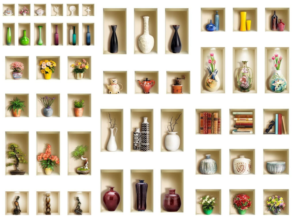 Niches aux objets anciens — motif complet