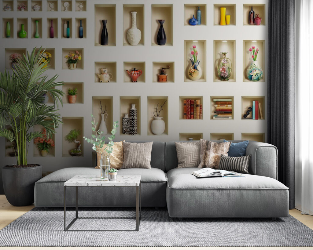 Niches aux objets anciens — intérieur 1
