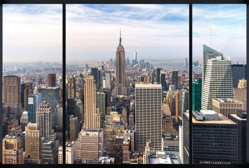 Manhattan derrière la verrière — motif complet