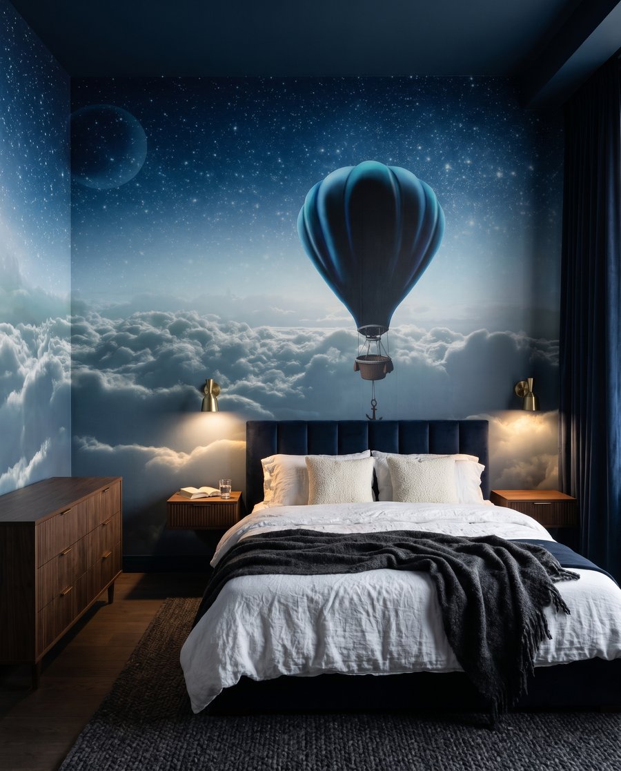 Montgolfière sous les étoiles dans un intérieur