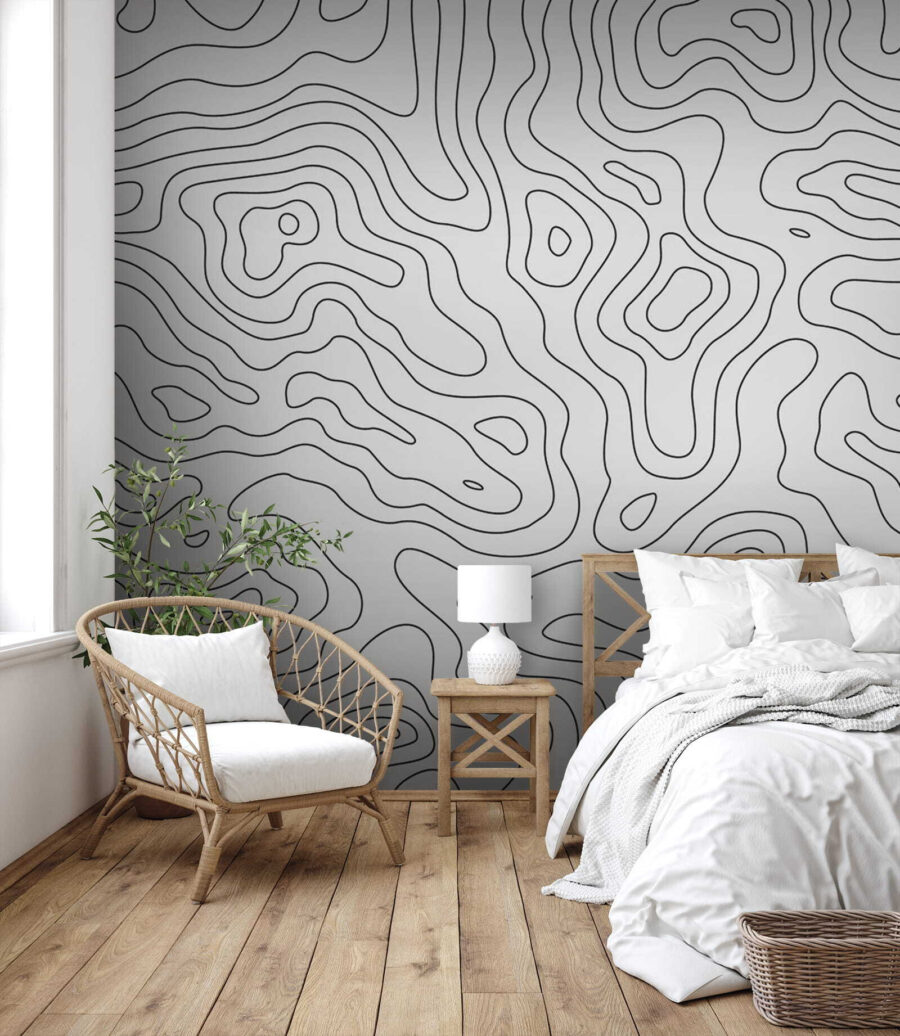 Lignes topographiques dans un intérieur