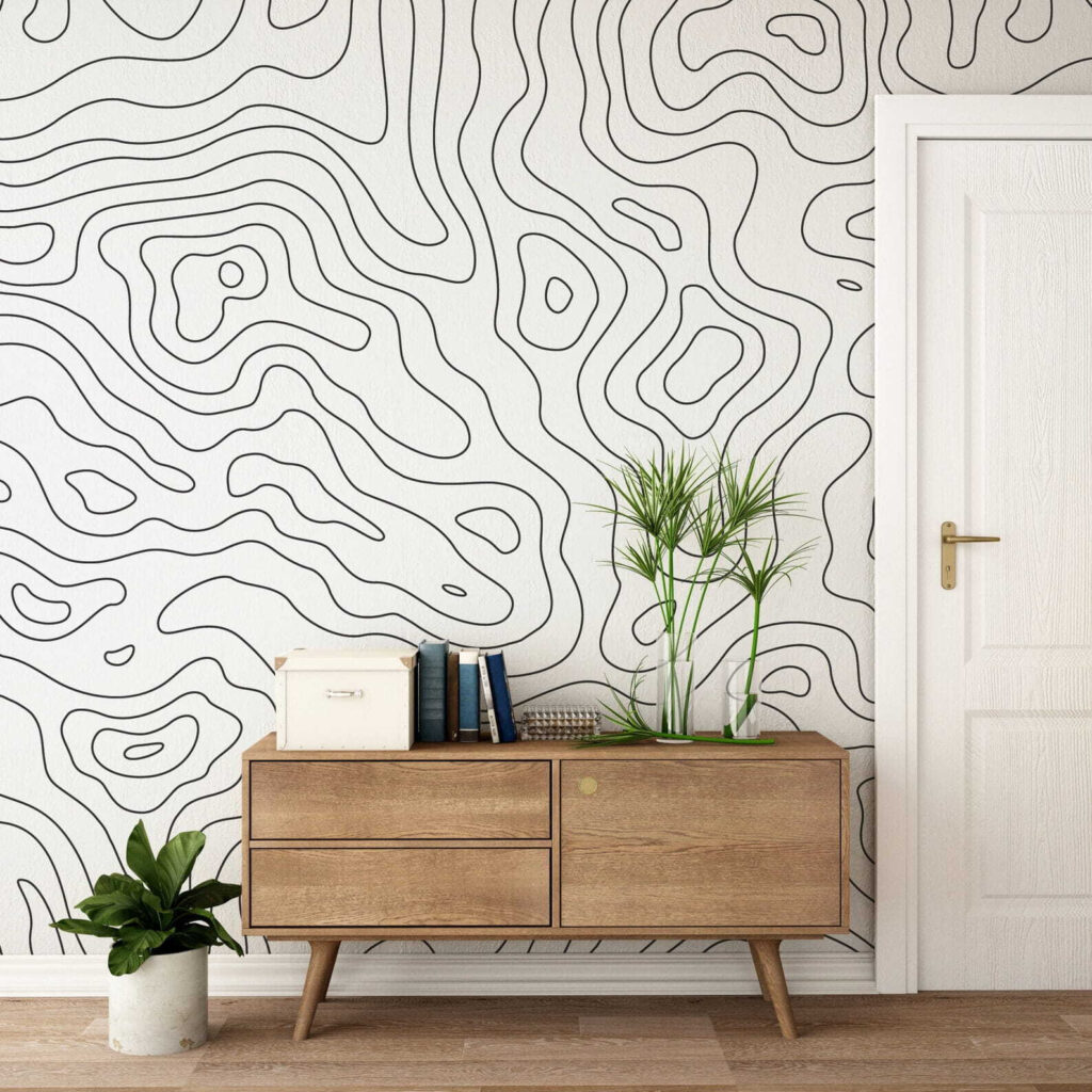 Lignes topographiques dans un intérieur