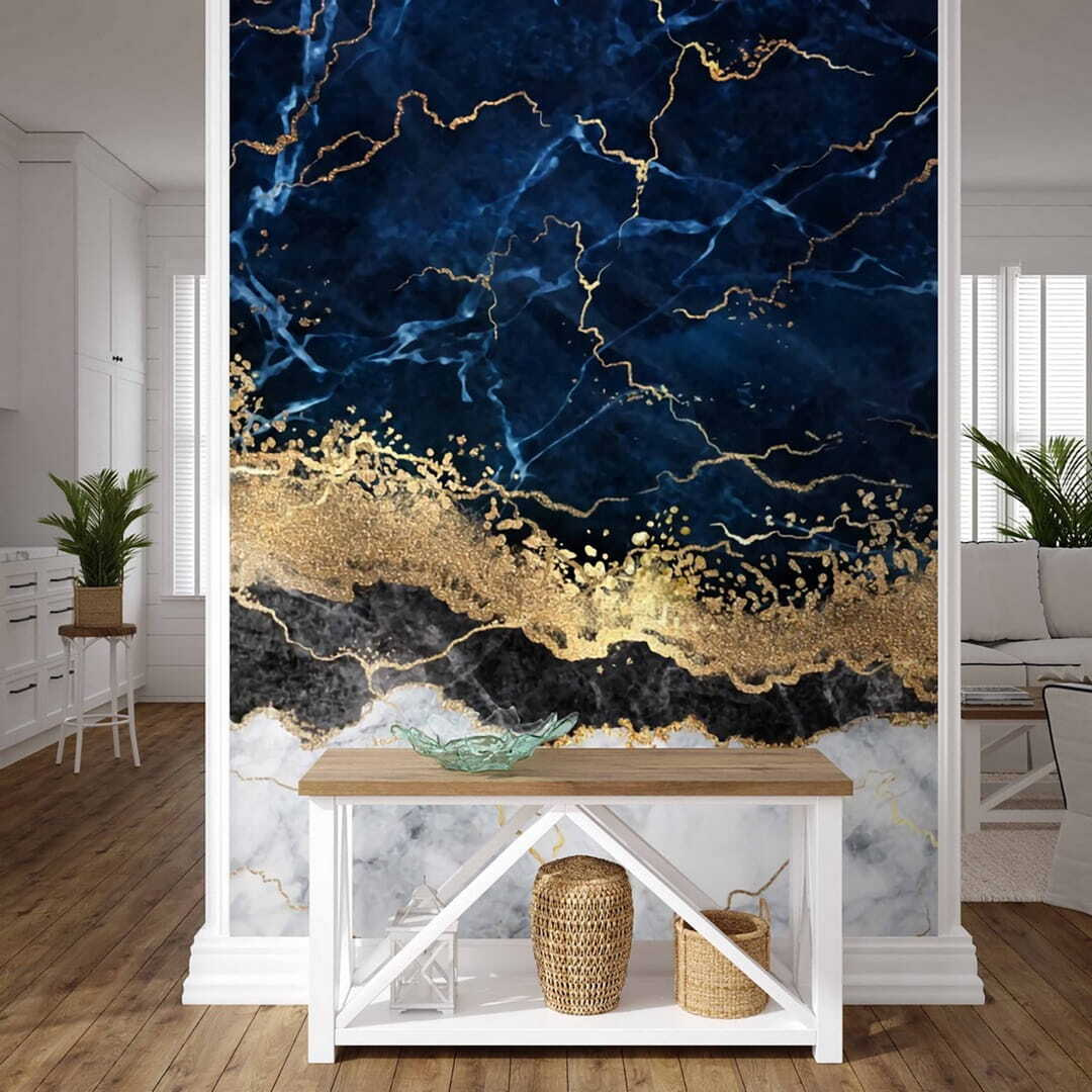 Strates minérales façon marbre — intérieur 2