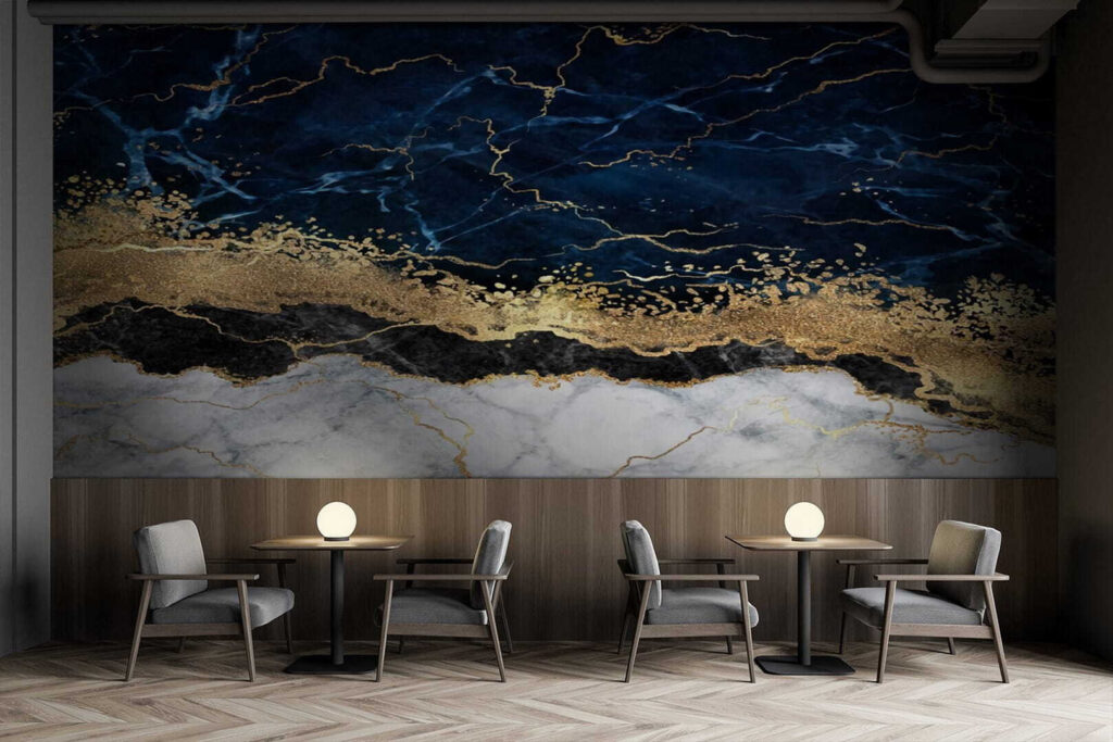 Strates minérales façon marbre — intérieur 3