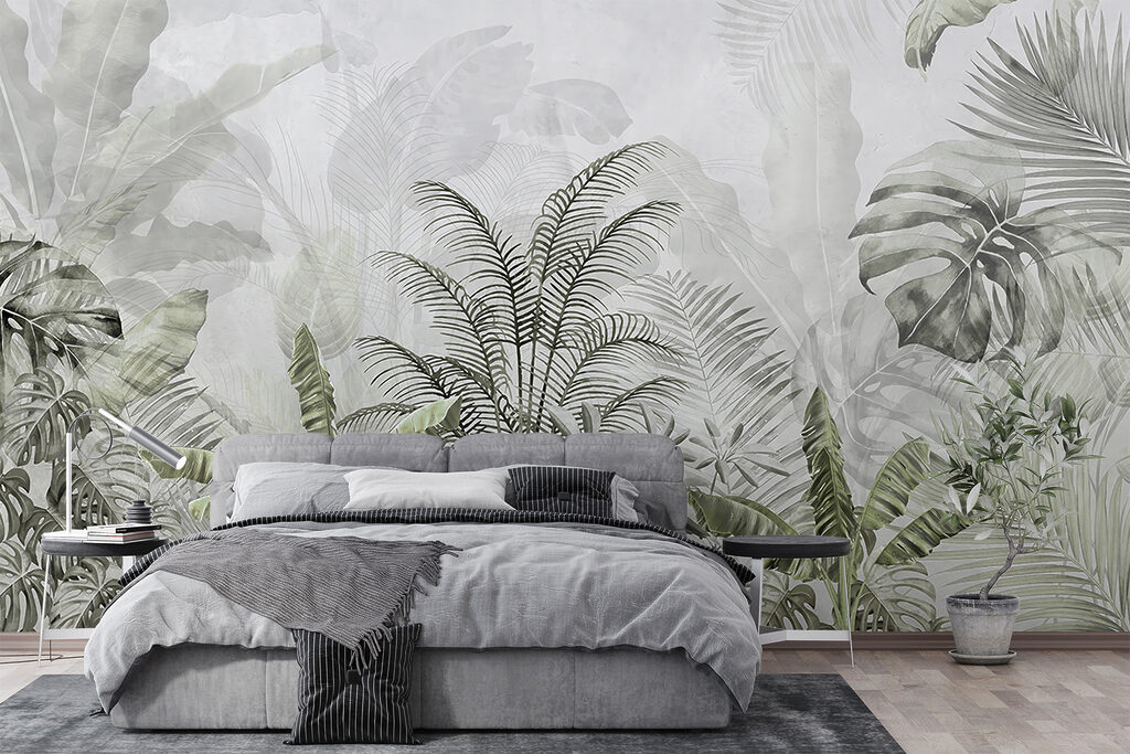 Feuillage tropical en strates — intérieur 2
