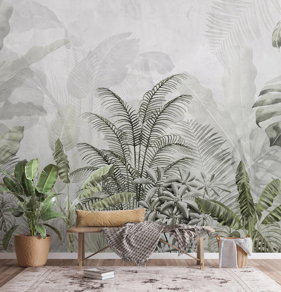 Feuillage tropical en strates — intérieur 1