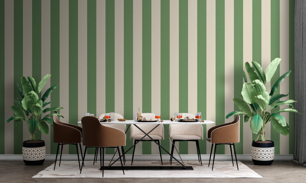 Rayures vertes et beiges — intérieur 3