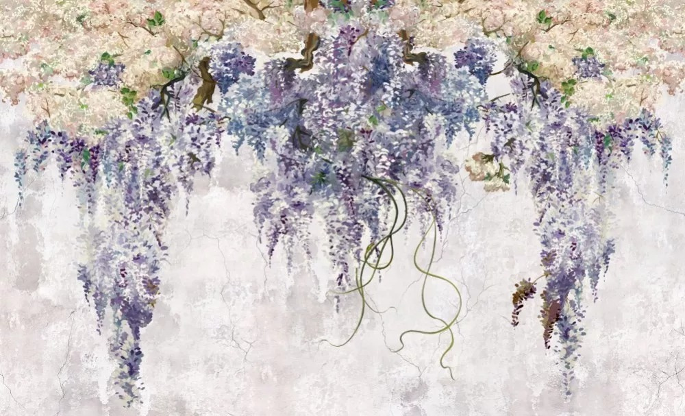 Glycine en fleurs — motif complet