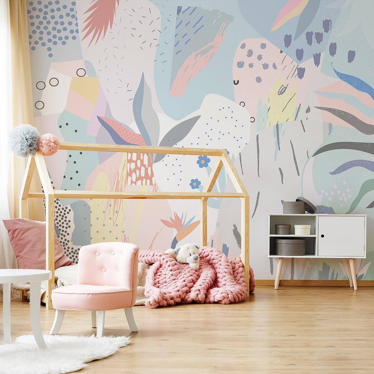Taches pastel ludiques dans un intérieur