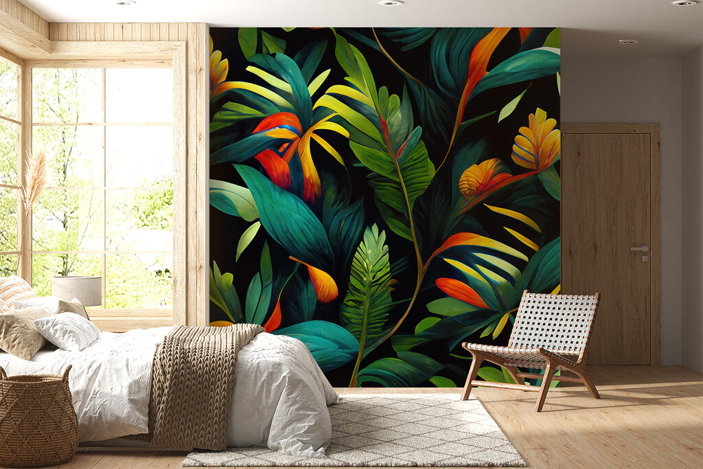 Feuilles colorées sur noir — intérieur 4