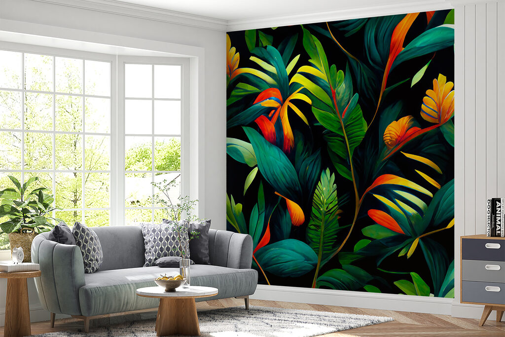 Feuilles colorées sur noir — intérieur 5