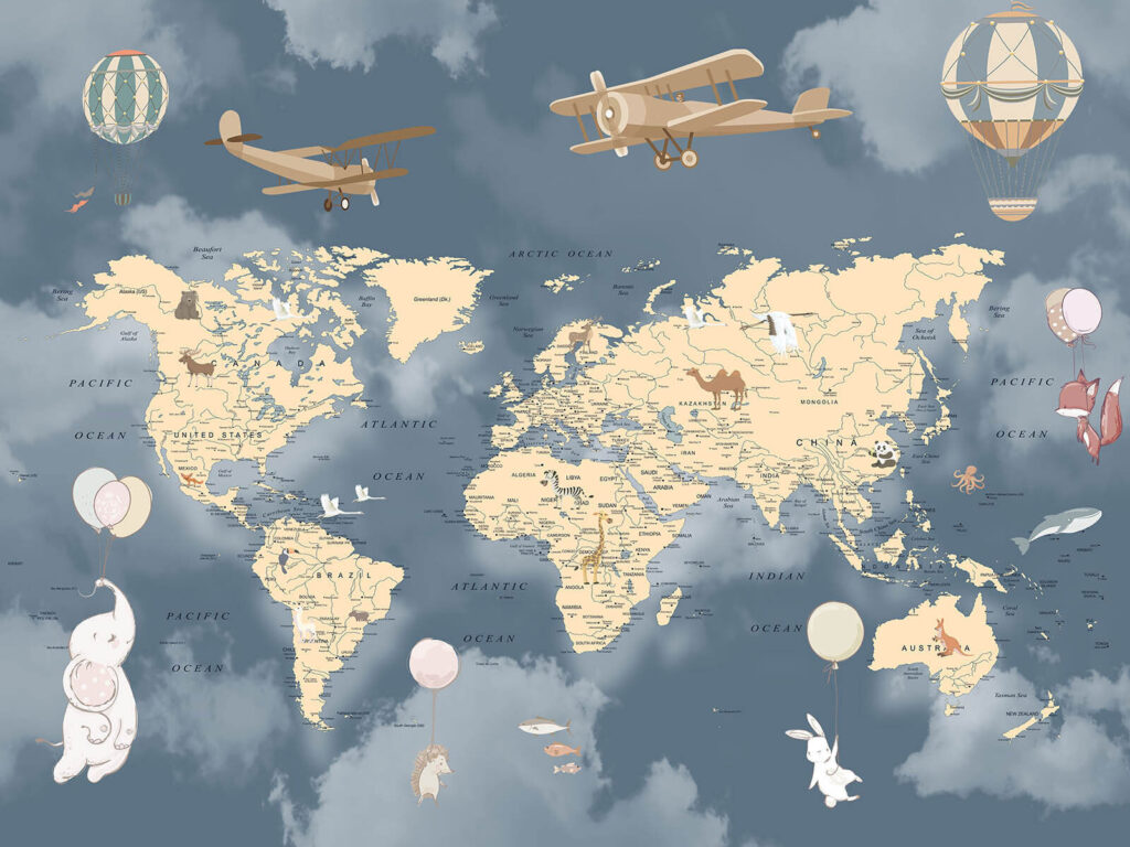 Planisphère aux avions — motif complet