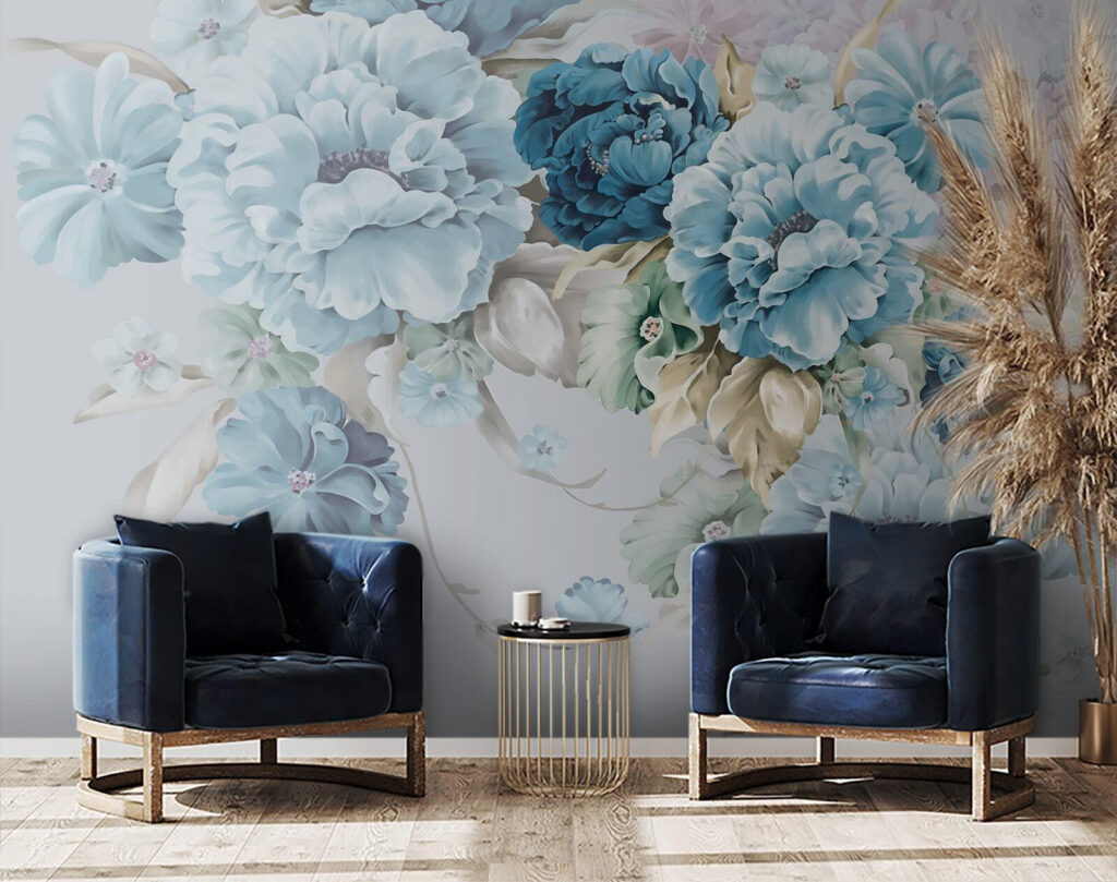 Fleurs en bleu tendre — intérieur 3
