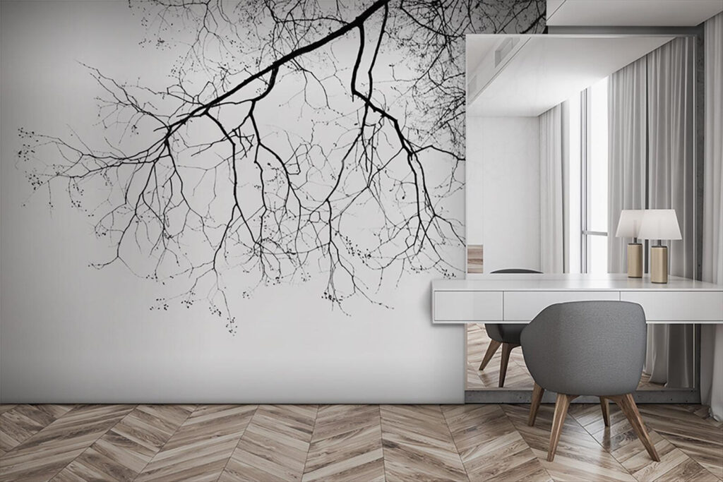 Branches nues en hiver dans un intérieur