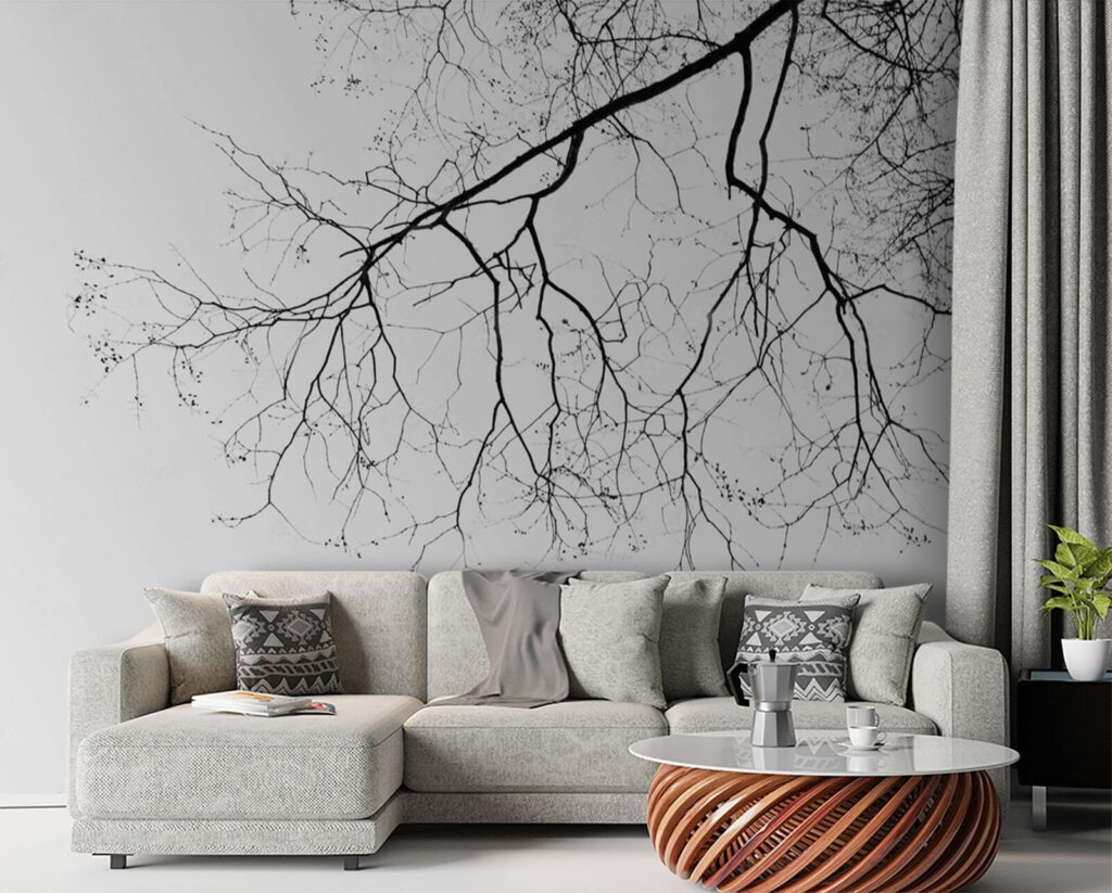 Branches nues en hiver dans un intérieur