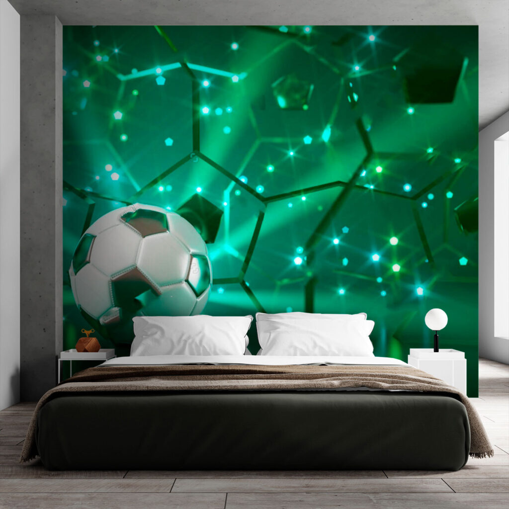 Ballon et étoiles vertes dans un intérieur