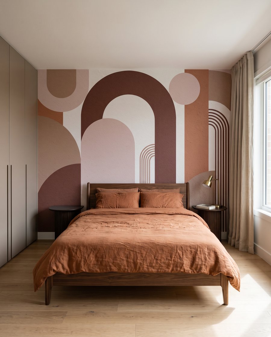 Arches chaudes et cannelées dans un intérieur