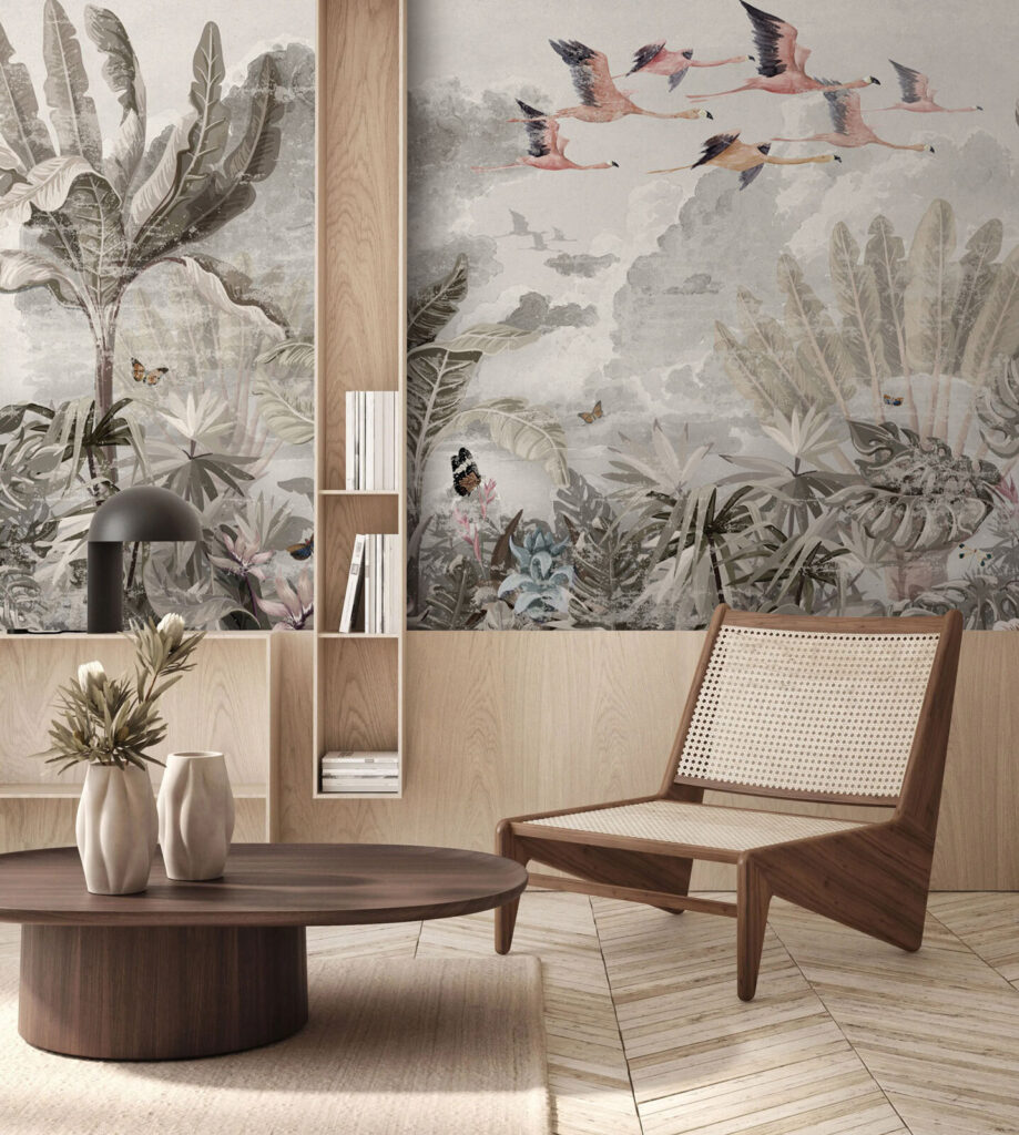 Envolée au-dessus des fleurs dans un intérieur