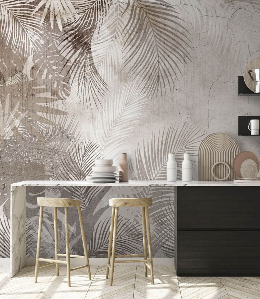 Traces de palmes dans un intérieur