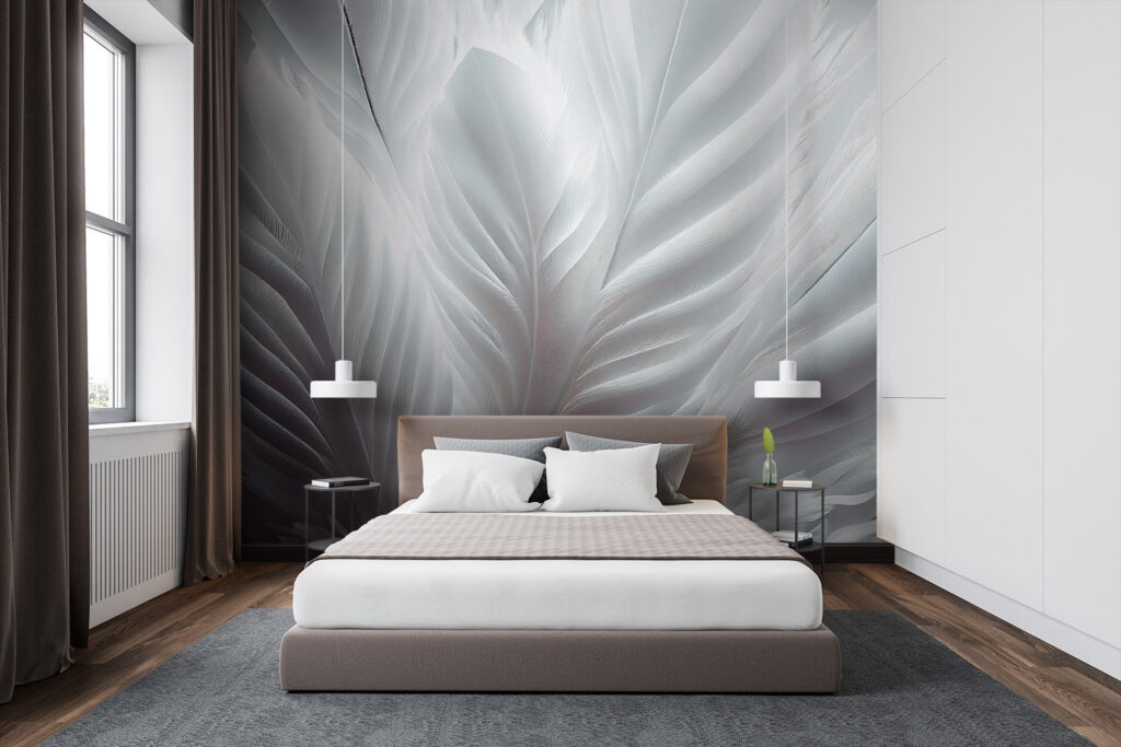 Plumes blanches entrelacées — intérieur 1
