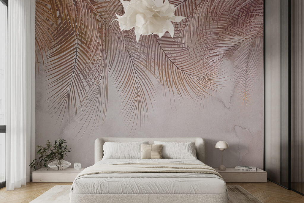 Frondes en rose chaud dans un intérieur