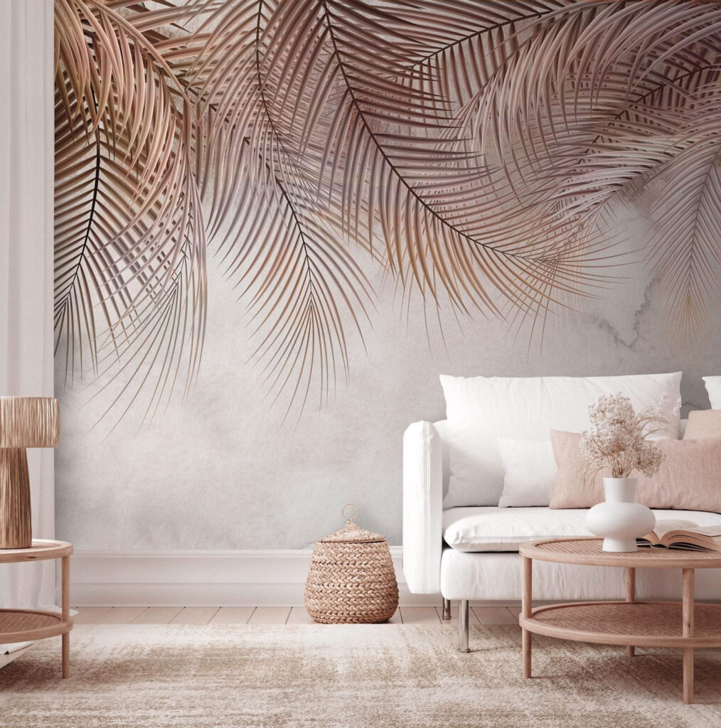 Frondes en rose chaud dans un intérieur