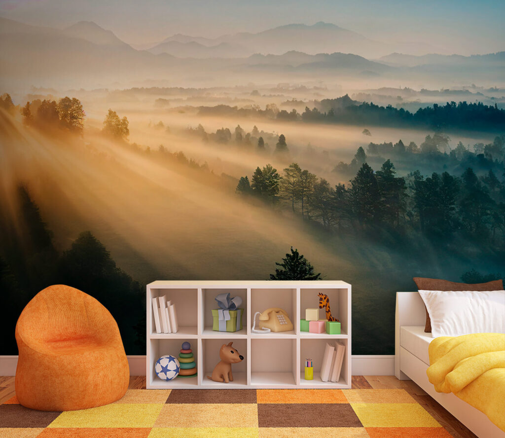 Forêt endormie au soleil dans un intérieur