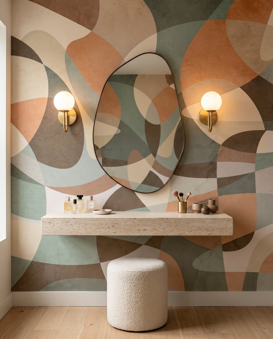 Courbes aux tons terre dans un intérieur