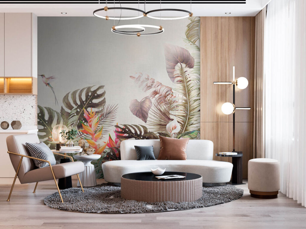 Feuillage tropical fleuri — intérieur 3