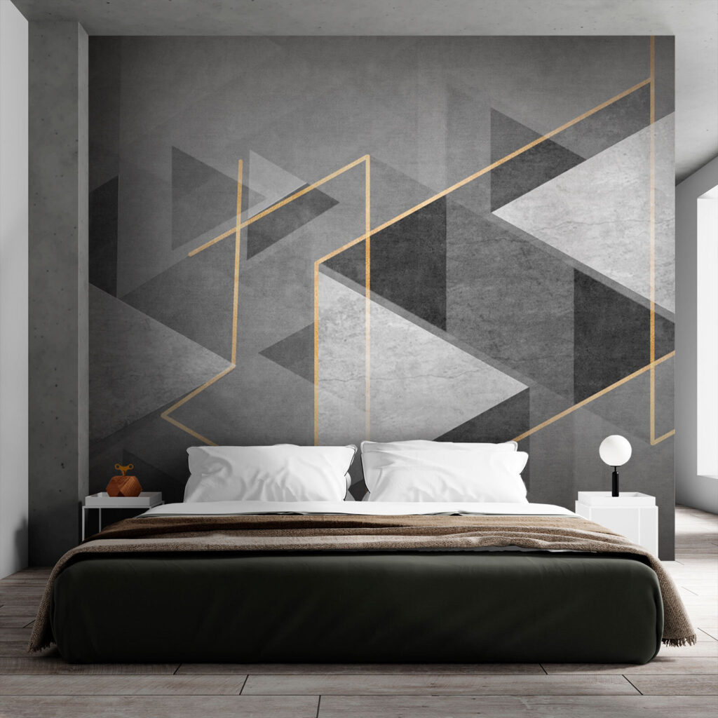 Triangles aux profondeurs grises dans un intérieur